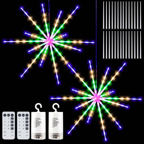 Nouveau LED guirlandes lumineuses suspendus Starburst lampe bricolage feu d'artifice fée lumières guirlande de noël Festival décor à distance scintillement lumières ► Photo 1/6