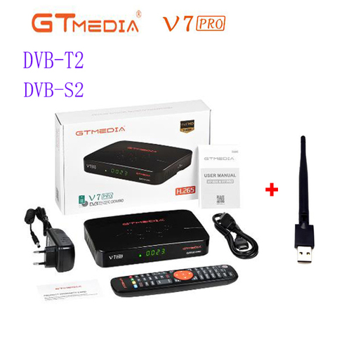 Récepteur Satellite GTMEDIA V7 pro DVB-S/S2/S2X + T/T2, support H.265, PowerVu Biss, remplacement de clé gtmedia V7 PLUS ► Photo 1/5