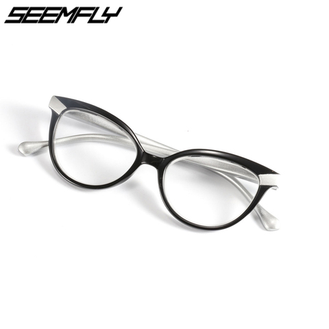 Seemfly-lunettes de lecture en œil de chat, pour femmes, Anti lumière bleue, presbytes, + 1.0 1.5 2.0 2.5 3.0 3.5, lunettes de dioptrie hypermétropie ► Photo 1/6