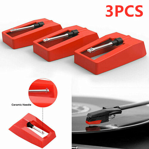 3 pièces/ensemble diamant remplacement stylet lecteur de disque aiguille pour LP vinyle lecteur phonographe disques Gramophone accessoires nouveau ► Photo 1/6