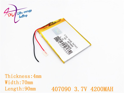 Batterie Lithium-polymère, 407090, 3.7V, 4200mAh, avec panneau de Protection pour tablette PC U25GT ► Photo 1/3