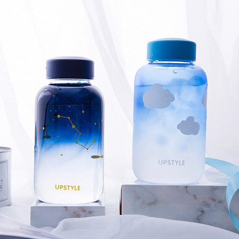 Mignon toucher le ciel Constellation dégradé verre bouteille à boire Portable sport bouteille d'eau ma bouteille Kawaii fille boisson bouteilles ► Photo 1/1