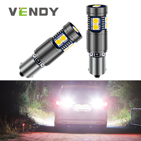 Lampe de recul pour voiture, pour audi a3 r8 s3, bmw 323i x3 x6 vw beetle touareg cc volvo c70 s60, 1 pièce, Canbus BA9S BAX9S BAY9S H21W, modèle LED ► Photo 1/6