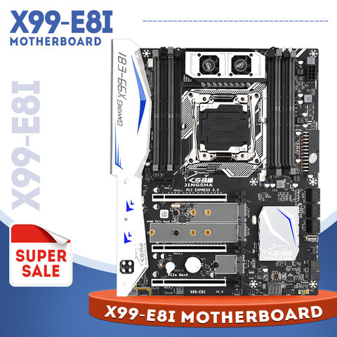 JINGSHA – carte mère X99 E8I pour serveur, compatible avec Intel XEON E5 LGA2011-3, toutes séries, DDR4 ECC REG, NVME, usb, ATX ► Photo 1/6