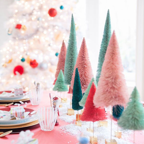 Mini arbre de noël artificiel en Sisal, faux arbre de noël, accessoire Photo pour ornement de noël ► Photo 1/6