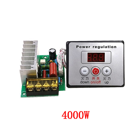 Régulateur de tension électronique, à commande numérique, AC 220V 4000W, SCR, contrôle de vitesse, variateur, Thermostat de compteurs numériques ► Photo 1/4