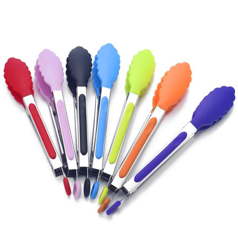 Pinces de cuisine en Silicone en acier inoxydable, Clip pour barbecue, salade de pain, cuisson des aliments, dossier pour aliments de Restaurant, outils de cuisine ► Photo 1/6