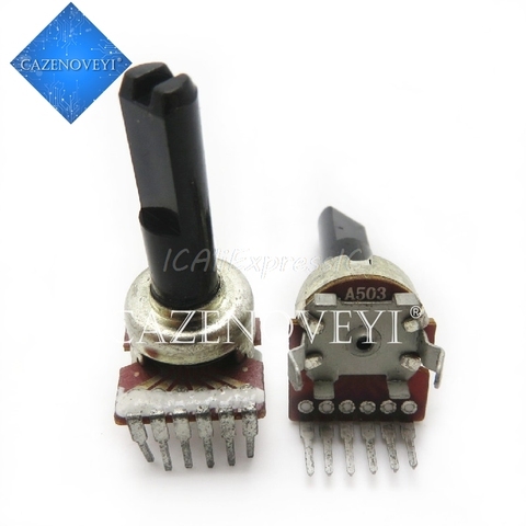 Potentiomètre vertical double volume RK1212G B503 B50K, 1 pièce/lot, coque blanche, longueur de poignée 10mm 13mm, en Stock ► Photo 1/1