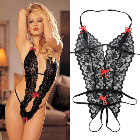 Lingerie blanche érotique, Costumes Sexy, sous-vêtements à trois points, nuisette Sexy en dentelle, body, produits pour femmes ► Photo 1/6