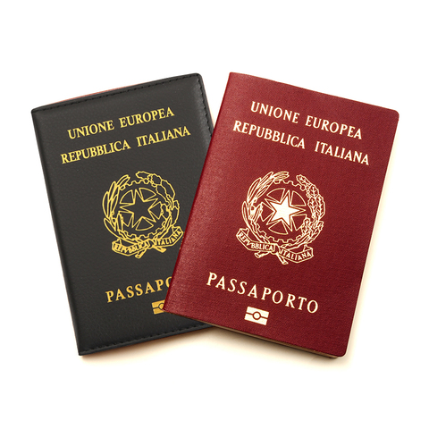 Housse de passeport italien pour femmes, étui de voyage italien en cuir Pu noir, couverture pour porte-passeport, bonne qualité ► Photo 1/6