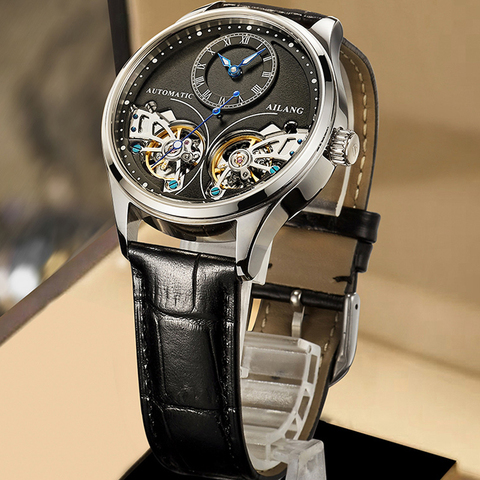 2022 nouvelle marque AILANG hommes automatique mécanique montres haut en cuir étanche Steampunk montres hommes squelette horloge Rome Relogio ► Photo 1/6