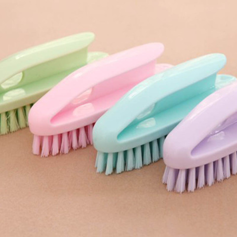 Brosse de nettoyage domestique Portable en plastique, 1 pièce, couleur bonbon, lavage du linge, brosse à récurer, tapis couvre-lit, vêtements de salle de bain ► Photo 1/6