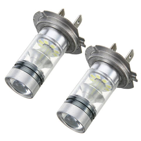 2 pièces H7 voiture phare ampoule 12V 24V 100W 1500Lm blanc lumineux lumière externe voiture brouillard ampoule pour voiture camion remorque ► Photo 1/6