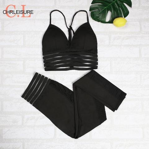 Femme survêtements Sport costumes Fitness deux pièces ensemble maille sans couture Leggings haut court Sport soutien-gorge survêtement vêtements entraînement Sport costume ► Photo 1/6