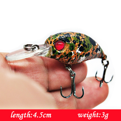 1 PIÈCES 4.5cm 3g Crankbait Leurre De Pêche Qualité Minnow Leurre 3D Yeux En Plastique Dur Appâts Pesca Artificielle Gabarit Wobblers Appât De Pêche ► Photo 1/6