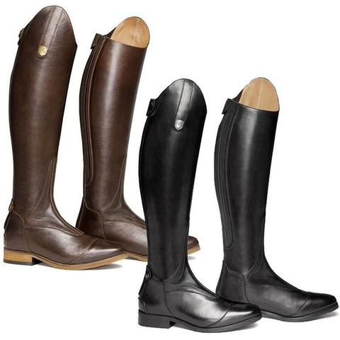 Équitation bottes hautes cheval genou cavalier chaussures en cuir équestre longue Bootcut cavalier large arbre médiéval Costume pour les femmes ► Photo 1/6