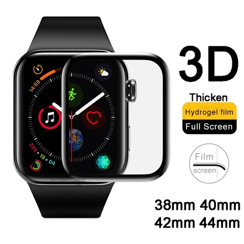 3D incurvé plein Hydrogel pour Apple Watch 5 1 2 3 4 protecteur d'écran pour iWatch 5 40mm 44mm 42mm 38mm Film protecteur pas de verre ► Photo 1/6