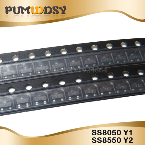 200 PIÈCES SS8550 SS8050 Y1 Y2 SS8050 100 pièces + SS8550 100 PIÈCES SOT23 PNP NPN SOT-23 SMD IC ► Photo 1/4