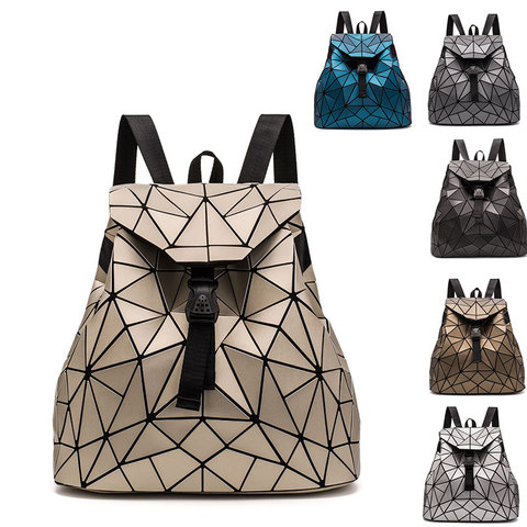 2022 nouvelle femme sac à dos garçon fille étudiant sac d'école cordon sac holographique laser géométrique voyage sac concepteur sac à dos ► Photo 1/6