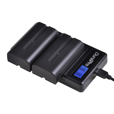 Batterie de caméra NP-F550 2600mAH NP-F550 NP-F570, 2 pièces, avec chargeur USB LCD pour Sony NP-F330 NP-F530 NP-F570 NP-F730 NP-F750 CCD-RV100 ► Photo 1/6