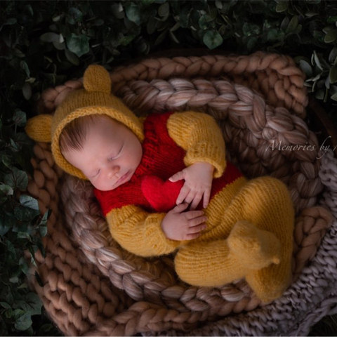Accessoires de photographie nouveau-nés ours | Tenues ours mohair faites à la main pour accessoires de photographie de bébés ► Photo 1/6