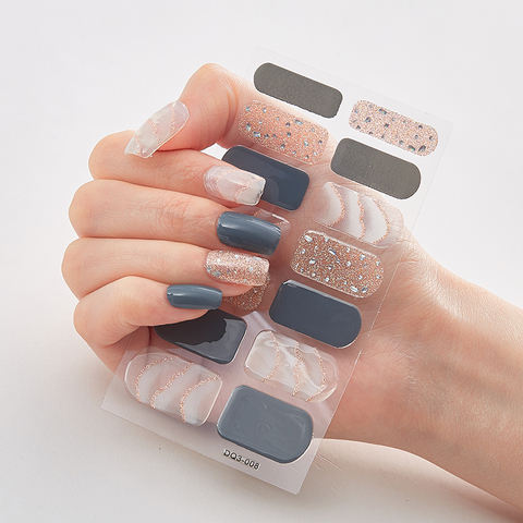 Autocollants pour ongles 0f, trois sortes d'autocollants pour manucure, simples et brillants ► Photo 1/6