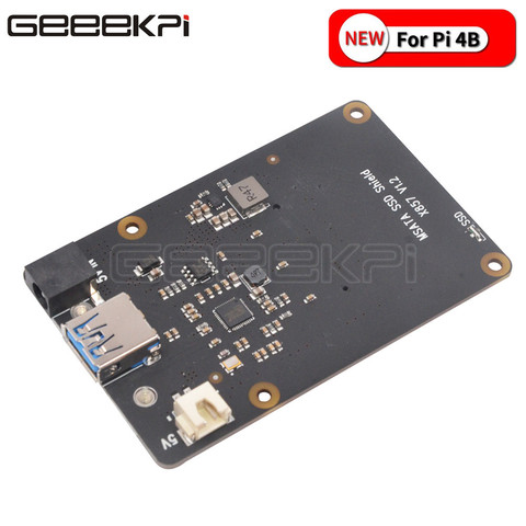 GeeekPi Nouveau! Carte d'extension de blindage SSD Raspberry X857 V1.2 mSATA pour Raspberry Pi 4B ( 4 modèle B) ► Photo 1/6