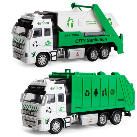 Camion à ordures de haute qualité, voiture jouet comme cadeau d'anniversaire, Juguete éducative, propre, jouets pour enfants, cadeaux 1:32 ► Photo 1/6