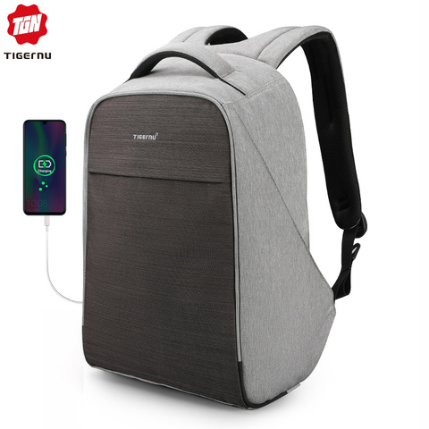 Tigernu – sac à dos pour hommes avec chargeur USB, Design antivol pour ordinateur portable 15.6 pouces, décontracté et étanche de haute qualité ► Photo 1/5