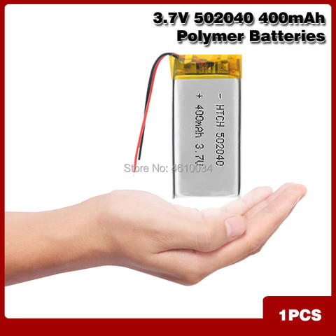 Piles lithium-polymère 502040, 3.7 mah, rechargeables, avec PCB, pour MP3 MP4 MP5 GPS PSP E-book, jouet électrique LED, 400 ► Photo 1/6