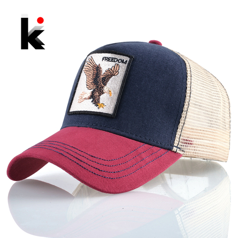 Casquette de Baseball brodée d'aigle pour hommes et femmes, chapeau Hip Hop, Snapback, maille respirante, mode Streetwear, camionneur ► Photo 1/6