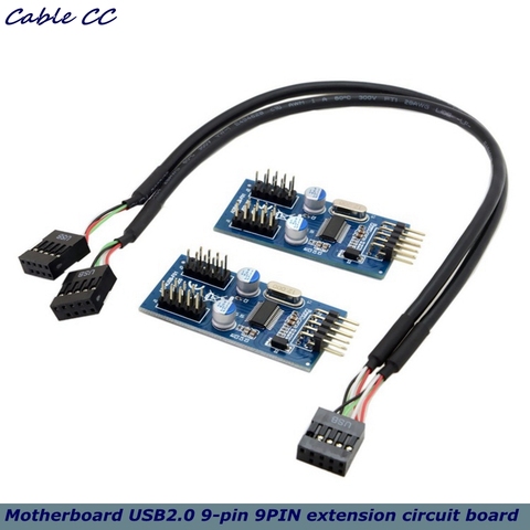 Connecteur HUB USB 9 broches pour carte mère 30cm, adaptateur de câble d'extension 1 à 2 1 à 4 ► Photo 1/5