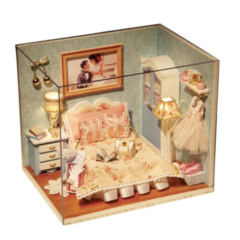 Maison de poupée 3d en bois bricolage, maison de poupée Miniature, accessoires cadeau d'anniversaire bricolage figurine pour adulte ► Photo 1/6