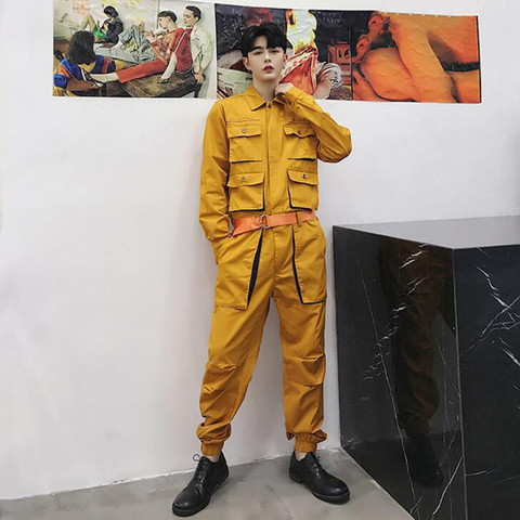Combinaison une pièce pour homme, nouvelle collection printemps-automne 2022, barboteuse à manches longues, décontractée, multi-poches, pantalon Design ► Photo 1/6