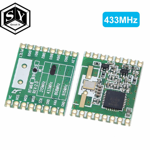 1 pièces Great IT RFM69HW 868 Mhz/433 Mhz/915 Mhz + 20dBm HopeRF émetteur-récepteur sans fil 868S2 Module pour télécommande/HM ► Photo 1/6