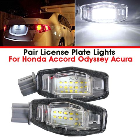 2X plaque d'immatriculation et lampe sans erreur | Numéro de 18, pour Honda Accord Odyssey Civic Sedan City Acura MDX TSX ILX RDX RL TL ► Photo 1/6