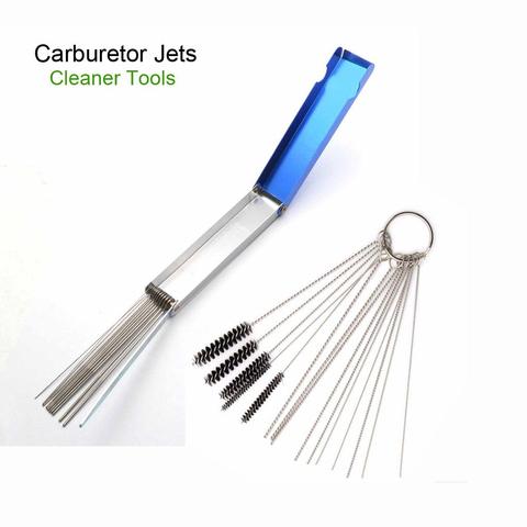 1 ensemble d'outils de nettoyage de Jets de carburateur, ensemble d'aiguilles et de brosses pour les outils de nettoyage de Jet de carburateur de moto ► Photo 1/6