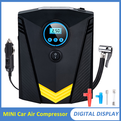 Gonfleur automatique portatif gonflable de pneu de voiture de la pompe 12V de compresseur d'air de voiture pour la pompe légère de pneu de LED pour moto ou voiture ► Photo 1/6