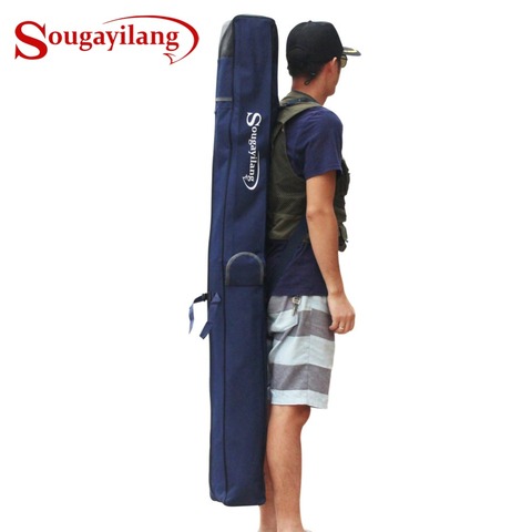 Sougayilang 1.6/1.7m pliant Portable étanche 1/2 couche canne à pêche transporteur toile pêche pôle outils sac de rangement étui ► Photo 1/6