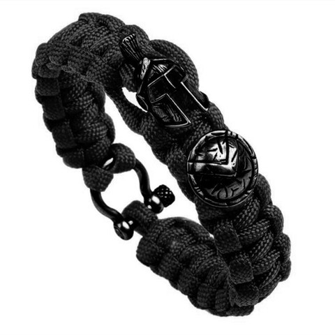 Bracelet de survie en plein air pour hommes Bracelet spartiate casque guerrier parapluie corde Bracelets Pulseira à la main corde dames Bracelet cadeau ► Photo 1/1