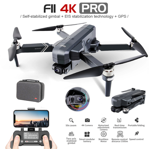 SJRC – Drone F11 4K Pro pliable, avec WIFI 5G, 1.2KM, FPV, GPS avec caméra HD 4K, cardan à 2 axes, sans balais, quadcopte RC RTF VS SG906 PRO 2 ► Photo 1/6