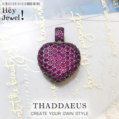 Collier pendentif en forme de cœur CZ rouge, Bijoux romantiques de marque à la mode, Style européen, accessoires, cadeau pour âme féminine, printemps 2022 ► Photo 1/6