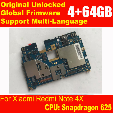 Carte mère originale pour Xiaomi Redmi Note 4X, Version globale, 4 + 64 go, processeur Snapdragon 625, pour Frimware MIUI Note4X ► Photo 1/2