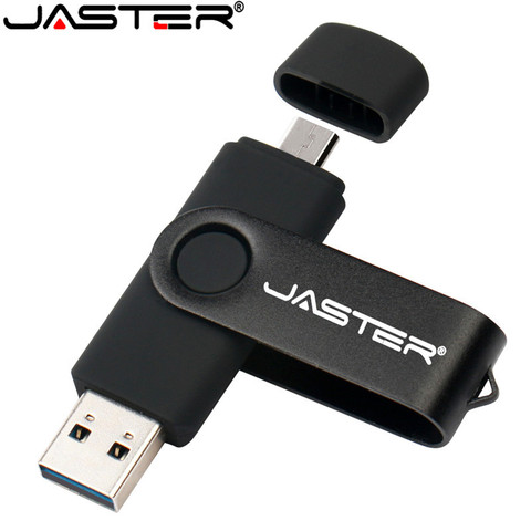 JASTER a tourné la clé USB 32GB 16GB 64GB de lecteur Flash d'otg pour la capacité réelle de 100% d'ordinateur portable de comprimé de téléphone d'android ► Photo 1/6