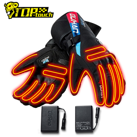 DUHAN – gants de Moto, imperméables et chauffants pour l'hiver, Guantes pour écran tactile, batterie, gants d'équitation pour course de Moto ► Photo 1/6