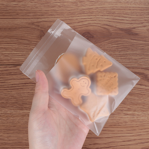 100 pièces Transparent givré bonbons Cookie cadeau sac avec bricolage auto-adhésif poche de mariage fête d'anniversaire bonbons emballage sac ► Photo 1/6