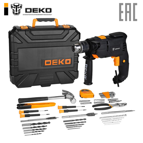 Perceuse à percussion réseau Deko ed600 600 W jeu d'outils 40 articles ► Photo 1/6