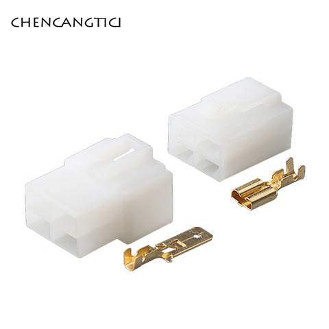 5 ensembles 4 broches manière non scellé connecteur Auto électrique faisceau de câbles capteur d'oxygène 6.3 MM mâle ou femelle blanc Plug DJ7042-6.3-11 ► Photo 1/4