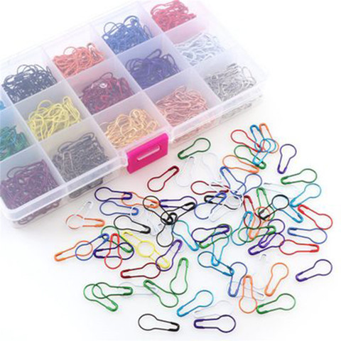 100/300/600 pièces/pack épingles de sûreté Clips en métal tricot point marqueur étiquette gourde forme broche mélange et Match couleurs bricolage outils de couture ► Photo 1/6