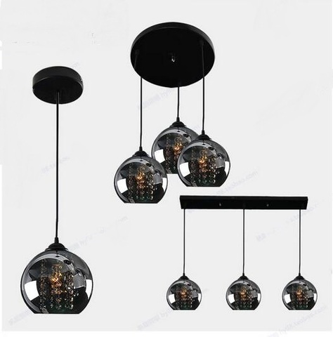 Lampe led suspendue noire en cristal, 3 têtes, design créatif, design créatif, idéal pour restaurant ou restaurant ► Photo 1/3